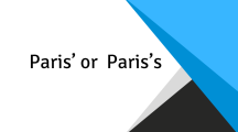 Paris’ or Paris’s?