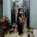 Standing tall: Jyoti's dwarfism condition means she is likely to stay the same size for the rest of her life