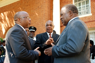 Happy Times: Mumba(L) sharing a light moment with RB