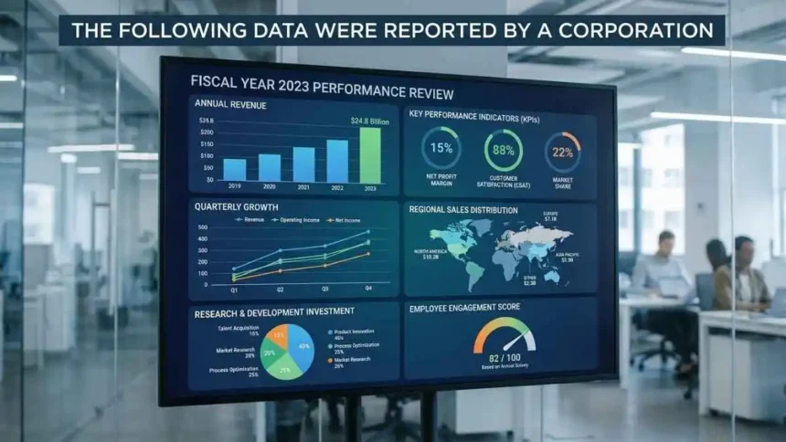 The Following Data Were Reported by a Corporation